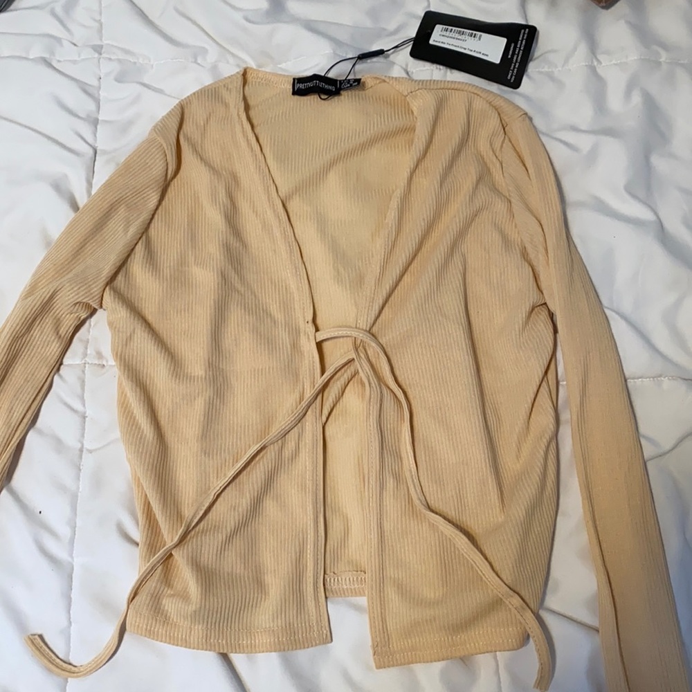 sand tie front crop top